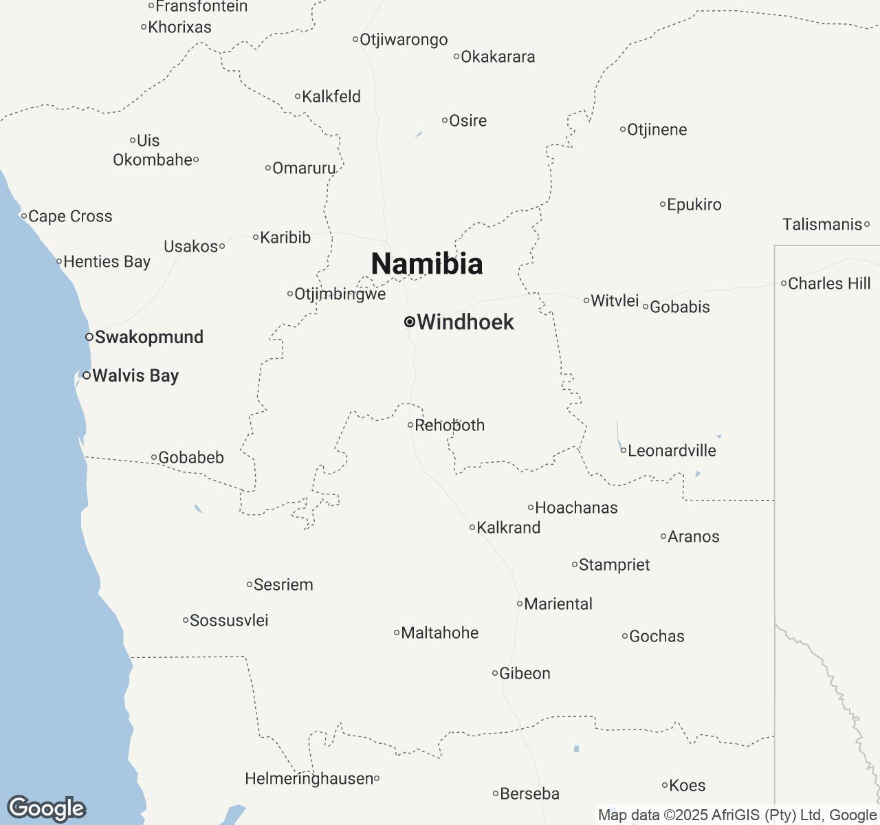 Map of Namibia